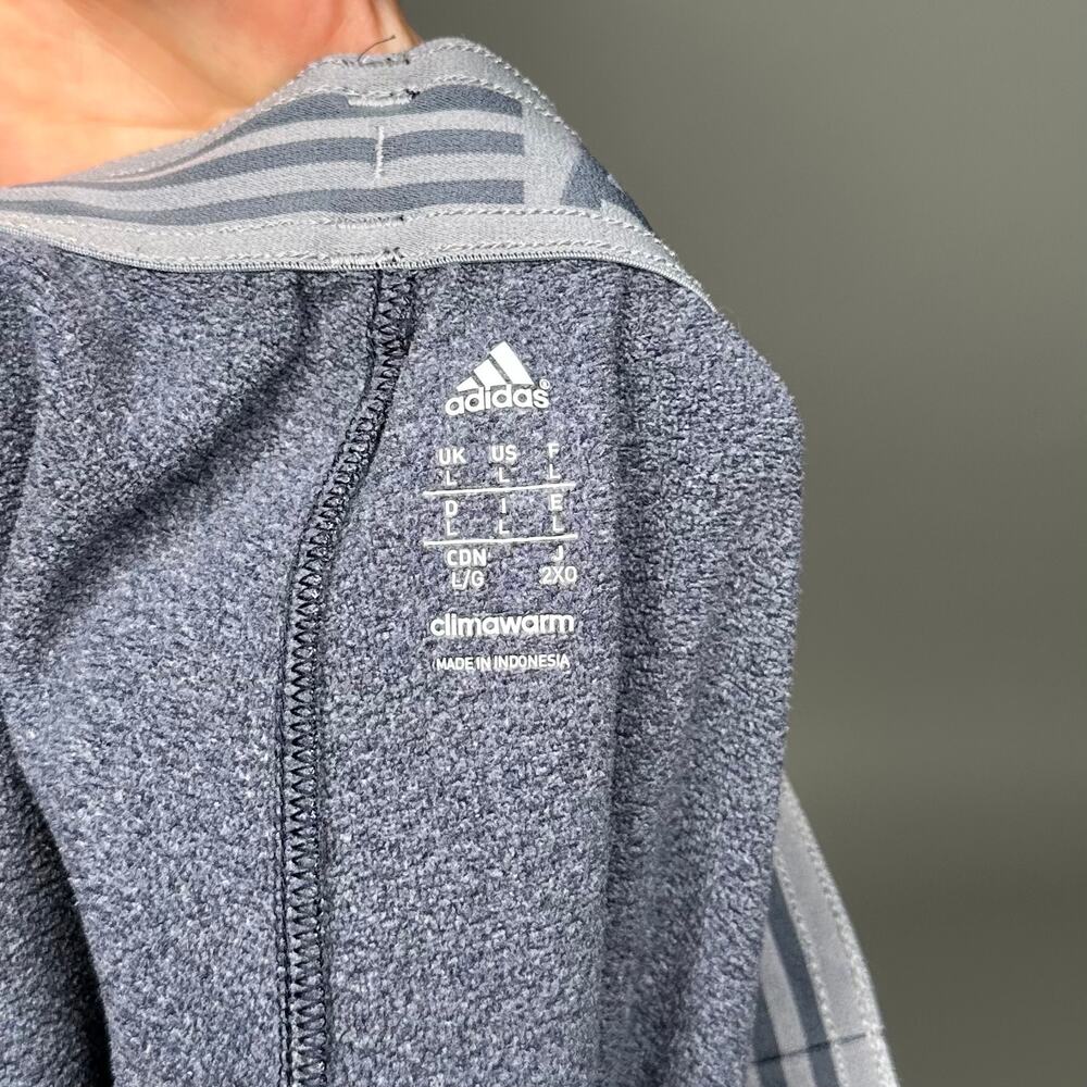 Vintage Y2K Adidas Sweatpants Mens L Baggy Wide Heather Blue Cotton Embroidered - Picture 4 of 4